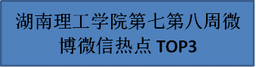 湖南理工学院第七第八周微博微信热点TOP3