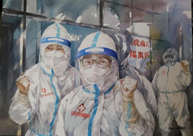 教师作品《湘军战疫必胜》 教师作品《湘军战疫必胜》