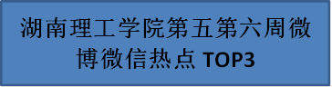 湖南理工学院第五第六周微博微信热点TOP3